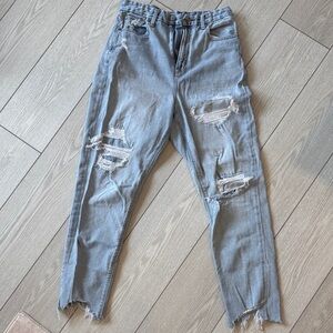 AE Distressed Mom Jeans